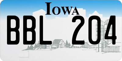 IA license plate BBL204