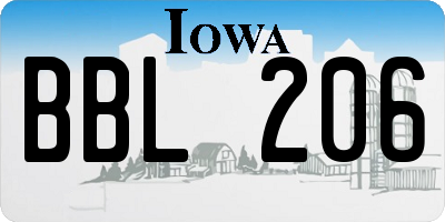 IA license plate BBL206
