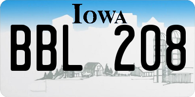 IA license plate BBL208