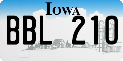 IA license plate BBL210