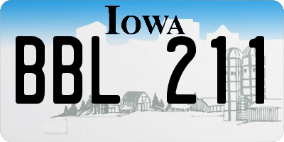 IA license plate BBL211