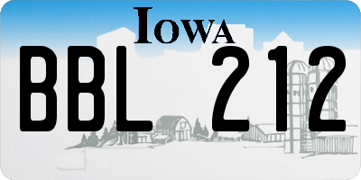 IA license plate BBL212