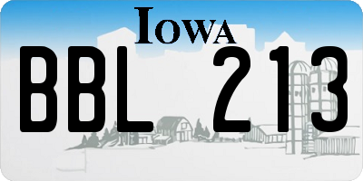 IA license plate BBL213