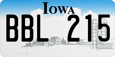 IA license plate BBL215