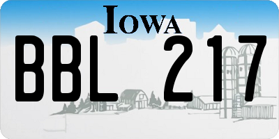 IA license plate BBL217