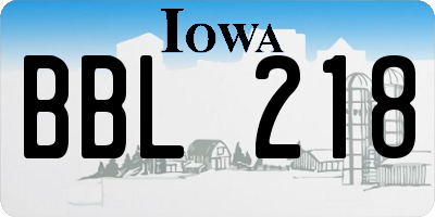 IA license plate BBL218
