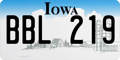 IA license plate BBL219