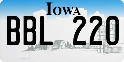 IA license plate BBL220