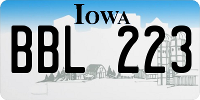 IA license plate BBL223