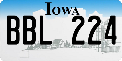 IA license plate BBL224