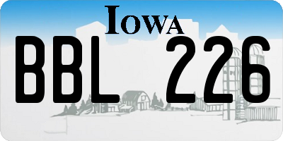 IA license plate BBL226