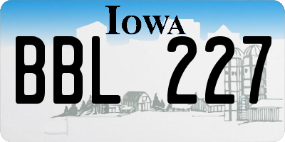 IA license plate BBL227