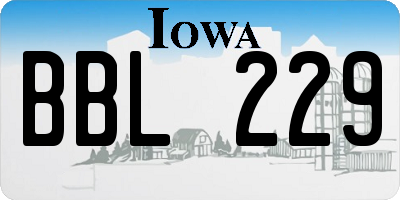 IA license plate BBL229