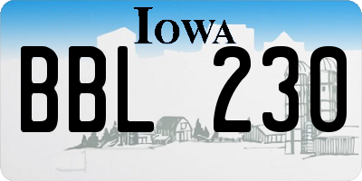 IA license plate BBL230