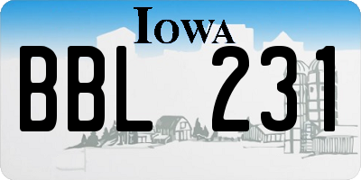 IA license plate BBL231