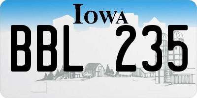 IA license plate BBL235