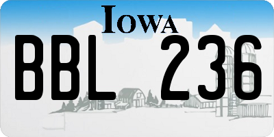 IA license plate BBL236