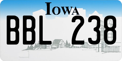 IA license plate BBL238