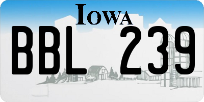 IA license plate BBL239