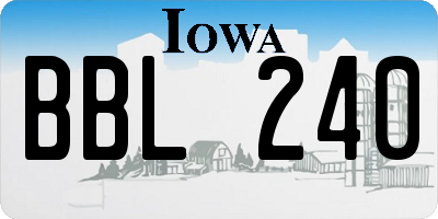 IA license plate BBL240