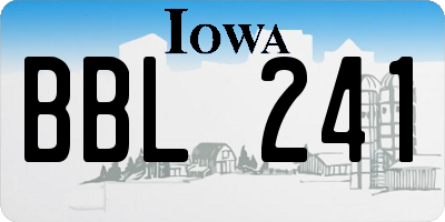 IA license plate BBL241