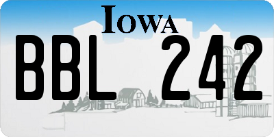 IA license plate BBL242