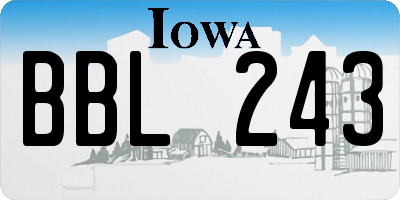 IA license plate BBL243