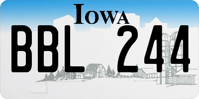 IA license plate BBL244