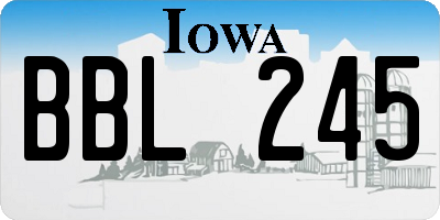 IA license plate BBL245