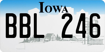 IA license plate BBL246