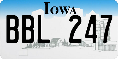 IA license plate BBL247
