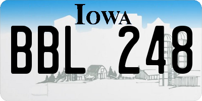 IA license plate BBL248