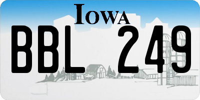 IA license plate BBL249