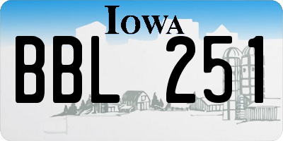IA license plate BBL251
