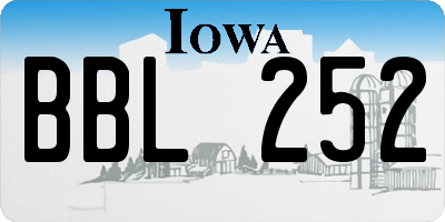 IA license plate BBL252