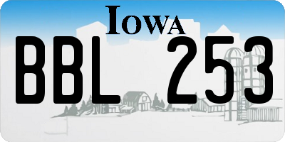 IA license plate BBL253