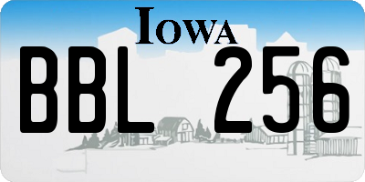 IA license plate BBL256