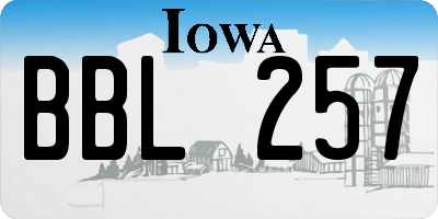 IA license plate BBL257