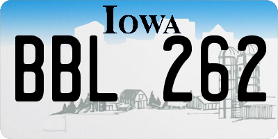 IA license plate BBL262