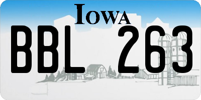 IA license plate BBL263