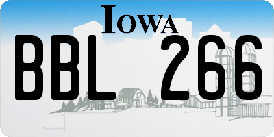 IA license plate BBL266