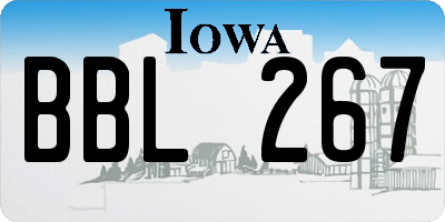 IA license plate BBL267