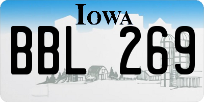 IA license plate BBL269