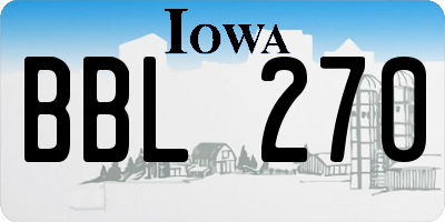IA license plate BBL270
