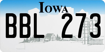 IA license plate BBL273