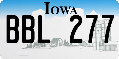 IA license plate BBL277