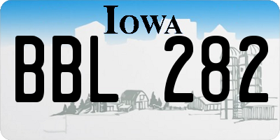 IA license plate BBL282