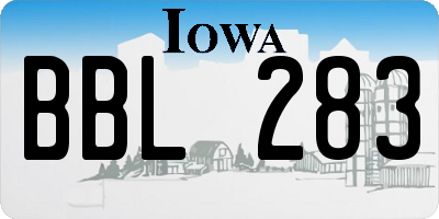 IA license plate BBL283