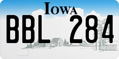 IA license plate BBL284