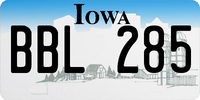 IA license plate BBL285